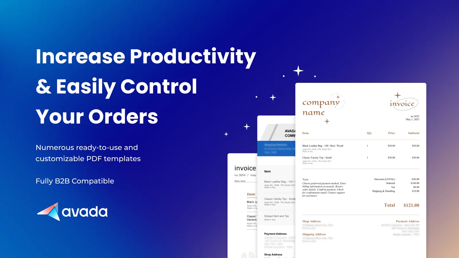 Avada Facture PDF